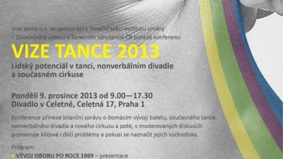 Konference: Lidský potenciál v tanci, nonverbálním divadle a novém cirkuse
